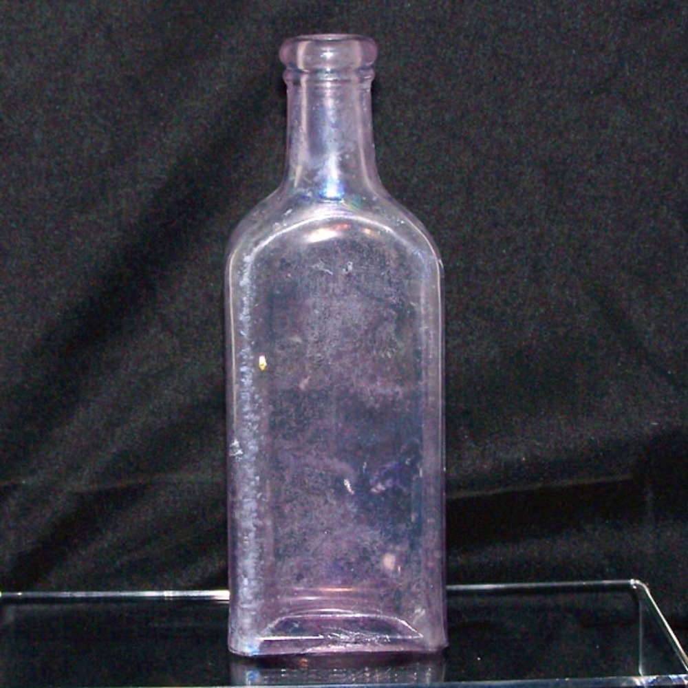 VTG- Foley & Co. Embossed Clear Glass Medicine Bottle